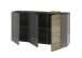 Highboard >POSITANO< (B/H/T: 181x94x44 cm) in dunkelgrau - 181x94x44 (BxHxT)