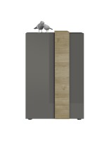 Highboard >POSITANO< (B/H/T: 78x116x44 cm) in dunkelgrau - 78x116x44 (BxHxT)