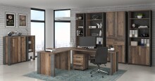 Aktenschrank >Celon< in Old Wood Vintage - 86x115x41.6cm (BxHxT)