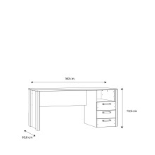 Computertisch >Celon< in Old Wood Vintage - 160x73.5x69.6cm (BxHxT)