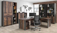 Arbeitstisch >Celon< in Old Wood Vintage - 103/153/70x73.5x70cm (BxHxT)