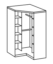 Eckschrank >Runner< (B/H/T: 95x198x95 cm) in Weiß - 95x198x95cm (BxHxT)