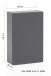 Hängeschrank >Villach< (B/H/T: 40x64x20 cm) in matt grau - 40x64x20 (BxHxT)