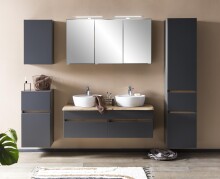 Waschbeckenunterschrank >Villach< (B/H/T: 40x79x35 cm) in matt grau aus MDF