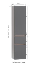 Seitenschrank >Villach< (B/H/T: 40x180x35 cm) in wotaneiche - 40x180x35 (BxHxT)