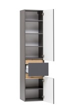 Seitenschrank >Villach< (B/H/T: 40x180x35 cm) in matt grau - 40x180x35 (BxHxT)