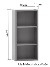 Hängeregal >Kaprun< (B/H/T: 30x64x18 cm) in wotaneiche - 30x64x18cm (BxHxT)