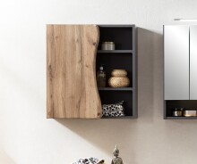 Hängeschrank >Kaprun< (B/H/T: 60x64x20 cm) in graphit aus MDF - 60x64x20 (BxHxT)