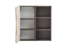 Hängeschrank >Kaprun< (B/H/T: 60x64x20 cm) in graphit aus MDF - 60x64x20 (BxHxT)