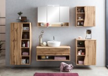 Midischrank >Kaprun< (B/H/T: 60x130x35 cm) in wotaneiche - 60x130x35 (BxHxT)
