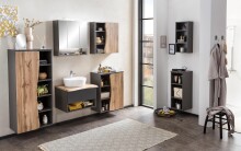 Midischrank >Kaprun< (B/H/T: 60x130x35 cm) in graphit - 60x130x35 (BxHxT)