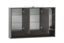 Badezimmerspiegelschrank >Kaprun< (B/H/T: 100x64x20 cm) in graphit