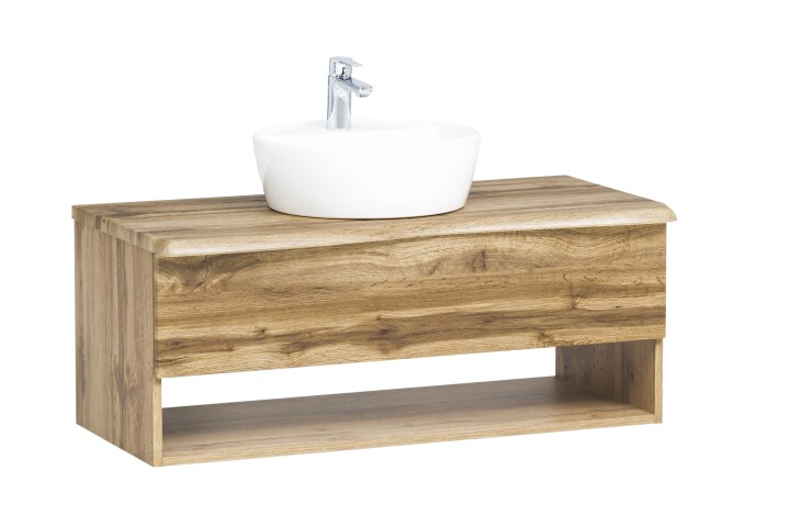 Waschtisch-Set >Kaprun< (B/H/T: 101x55x47 cm) in wotaneiche - 101x55x47 (BxHxT)