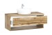 Waschtisch-Set >Kaprun< (B/H/T: 101x55x47 cm) in wotaneiche - 101x55x47 (BxHxT)
