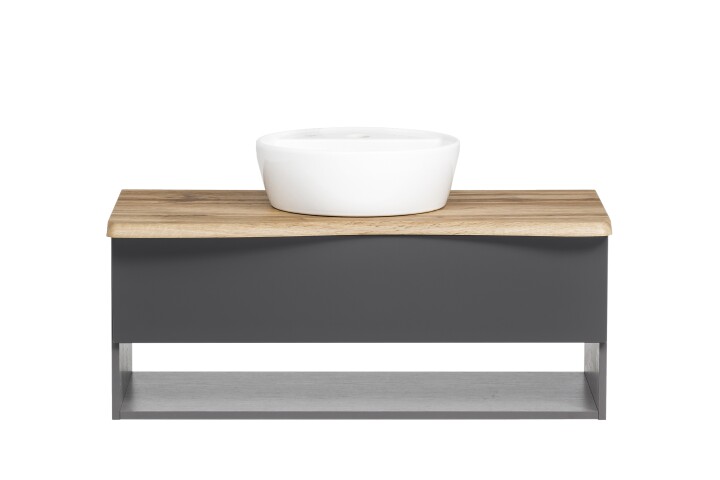 Waschtisch-Set >Kaprun< (B/H/T: 101x55x47 cm) in graphit - 101x55x47 (BxHxT)