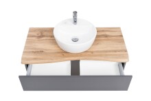 Waschtisch-Set >Kaprun< (B/H/T: 101x55x47 cm) in graphit - 101x55x47 (BxHxT)
