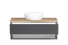 Waschtisch-Set >Kaprun< (B/H/T: 101x55x47 cm) in graphit - 101x55x47 (BxHxT)