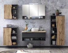 Waschtisch-Set >Kaprun< (B/H/T: 101x55x47 cm) in graphit - 101x55x47 (BxHxT)