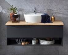 Waschtisch-Set >Kaprun< (B/H/T: 101x55x47 cm) in graphit - 101x55x47 (BxHxT)