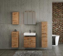 Waschbeckenunterschrank >Manchester< (B/H/T: 60x55x35 cm) in wotaneiche aus MDF