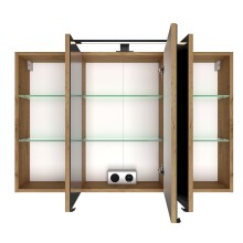 Badezimmerspiegelschrank >Manchester< (B/H/T: 100x64x20 cm) in wotaneiche