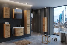 Hängeschrank >Manchester< (B/H/T: 30x64x20 cm) in wotaneiche - 30x64x20 (BxHxT)
