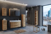 Seitenschrank >Manchester< (B/H/T: 25x180x33 cm) in wotaneiche aus MDF