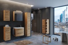 Midischrank >Manchester< (B/H/T: 55x130x33 cm) in wotaneiche - 55x130x33 (BxHxT)