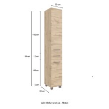 Waschtisch-Set >Manchester< (B/H/T: 160x200x50 cm) in wotaneiche aus MDF