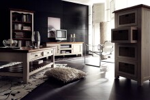 TV-Schrank >Boscobe< in Weiß aus Massivholz - 178x65x54cm (BxHxT)