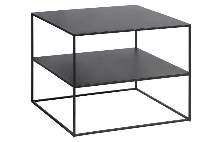 Beistelltisch >PEBBLE< (B/H/T: 65x50x65 cm) in schwarz - 65x50x65 (BxHxT)