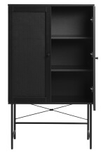 Highboard >PENSACOLA< (B/H/T: 80x135x40 cm) in schwarz - 80x135x40 (BxHxT)