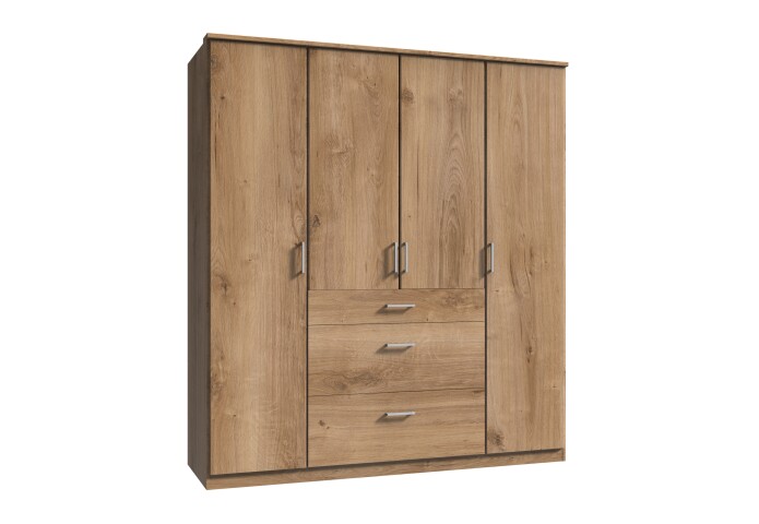 Kleiderschrank >Click< (B/H/T: 180x198x58 cm) in Plankeneiche-Nachbildung