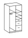 Kleiderschrank >Click< (B/H/T: 90x198x58 cm) in Eiche-Sägerau-Nachbildung