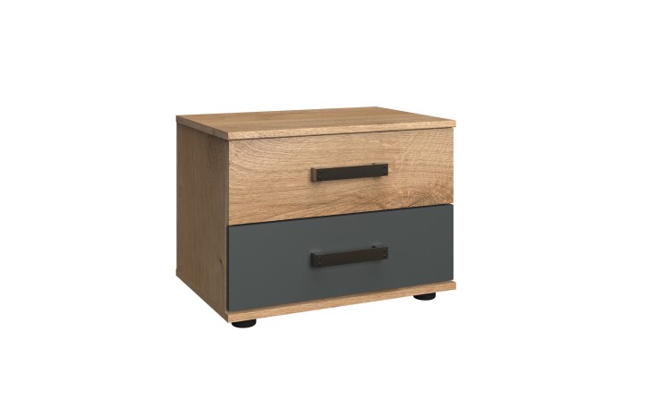 Nachtkommode >Malmö< (B/H/T: 52x40x38 cm) in Plankeneiche-Nachbildung