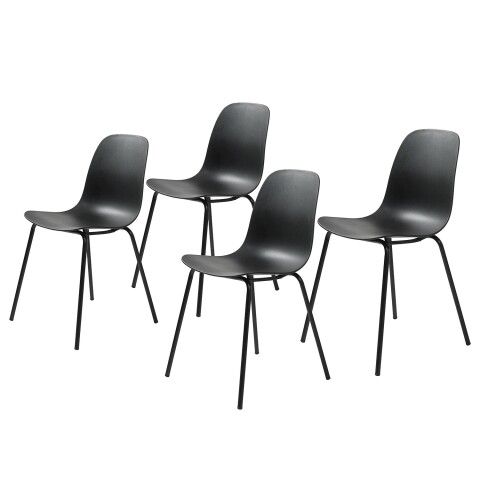 Stuhl >WHITBY< (4er Set) (B/H/T: 48x84x50 cm) in Schwarz aus Schwarz - 48x84x50cm (BxHxT)