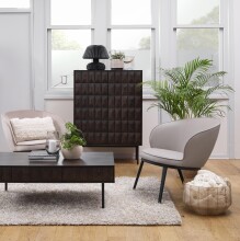 Beistelltisch >LATINA< (B/H/T: 117x75x39 cm) Eiche Furniert Espresso lackiert