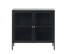 Vitrine >CARMEL< (B/H/T: 90x85x40 cm) in Metall Schwarz Lackiert