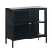 Vitrine >CARMEL< (B/H/T: 90x85x40 cm) in Metall Schwarz Lackiert