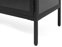 Vitrine >CARMEL< (B/H/T: 90x190x40 cm) in Metall Schwarz Lackiert