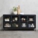 Vitrine >CARMEL< (B/H/T: 170x85x40 cm) in Metall Schwarz Lackiert