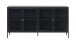 Vitrine >CARMEL< (B/H/T: 170x85x40 cm) in Metall Schwarz Lackiert