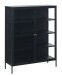 Vitrine >CARMEL< (B/H/T: 110x140x40 cm) in Metall Schwarz Lackiert