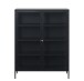 Vitrine >CARMEL< (B/H/T: 110x140x40 cm) in Metall Schwarz Lackiert