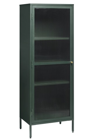 Vitrine >BRONCO< (B/H/T: 58x160x40 cm) in grün aus Metall - 58x160x40cm (BxHxT)