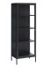 Vitrine >CARMEL< (B/H/T: 57x160x40 cm) in schwarz aus Metall - 57x160x40 (BxHxT)