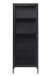 Vitrine >CARMEL< (B/H/T: 57x160x40 cm) in schwarz aus Metall - 57x160x40 (BxHxT)