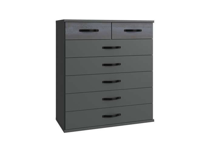 Nachtkommode >Duo2< (B/H/T: 90x106x40 cm) in Graphit - 90x106x40cm (BxHxT)