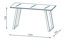 Schreibtisch >9525< (B/H/T: 140x76x51 cm) in Metall weiß - Weißglas