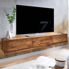 Lowboard >Naihati< (B/H/T: 160x25x35 cm) in Braun -...